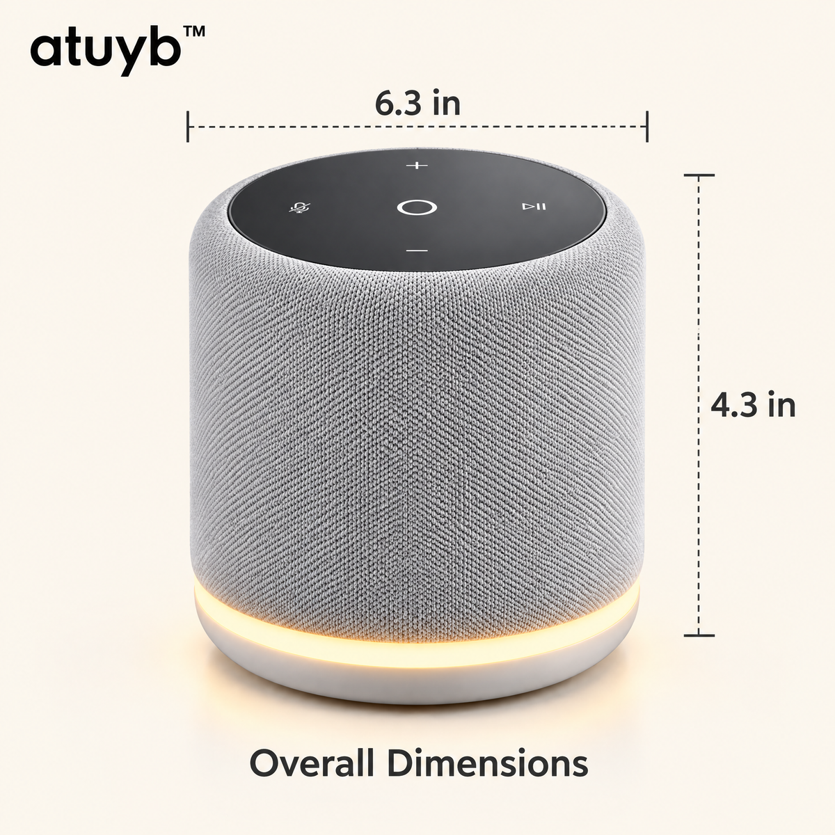 atuyb™ Nova Bluetooth Speaker dimensions image
