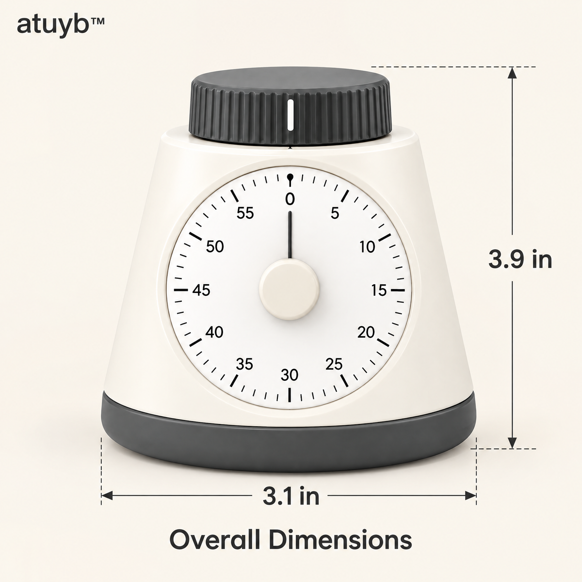 atuyb™ Quiet Focus Timer dimensions image