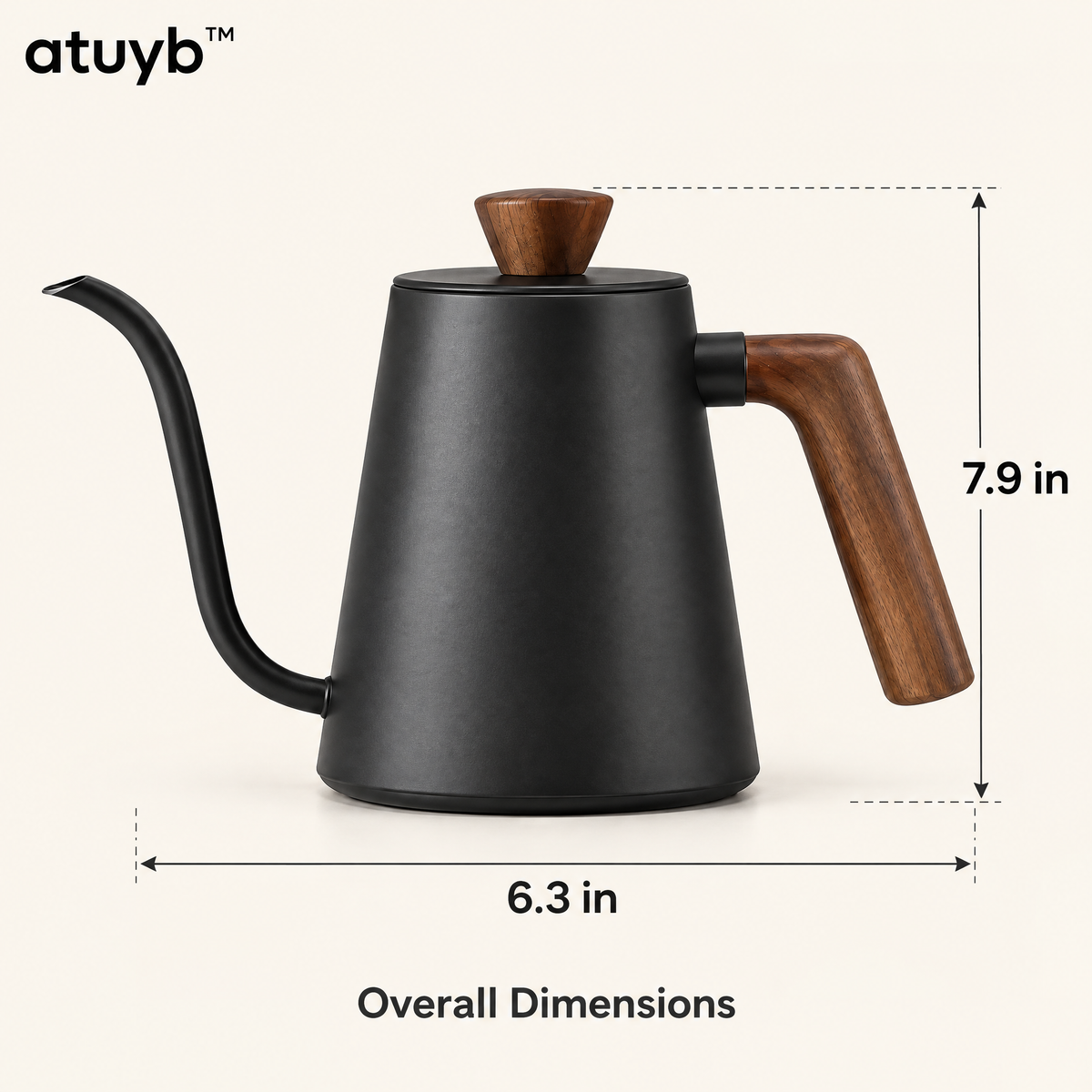 atuyb™ Arc Pour-Over Kettle dimensions image