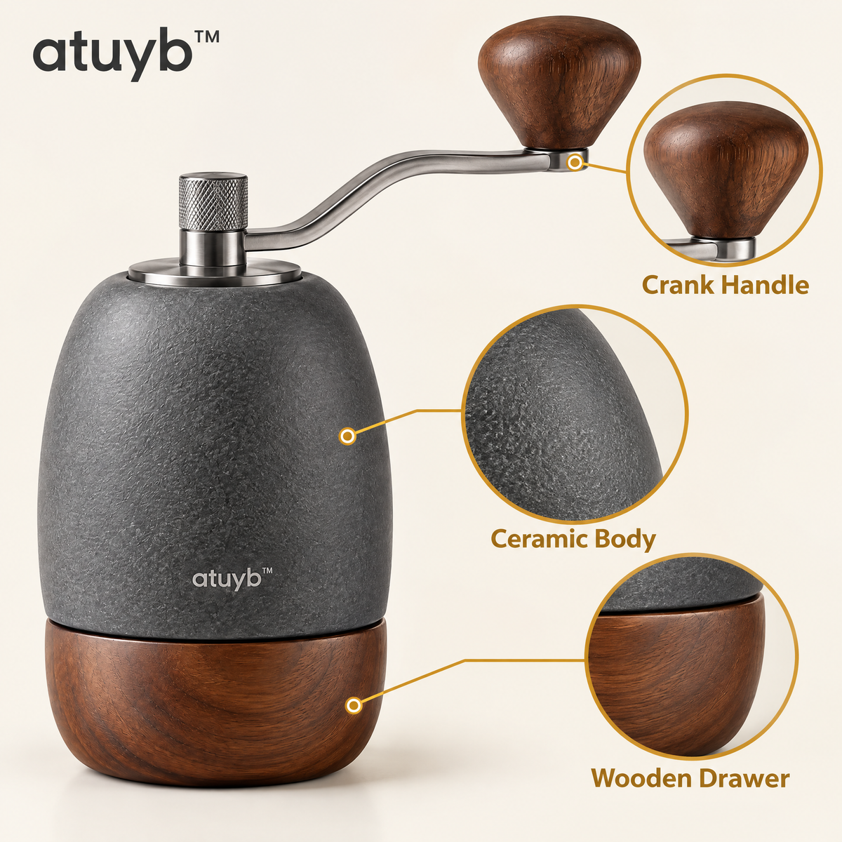 atuyb™ Monolith Coffee Grinder detail image