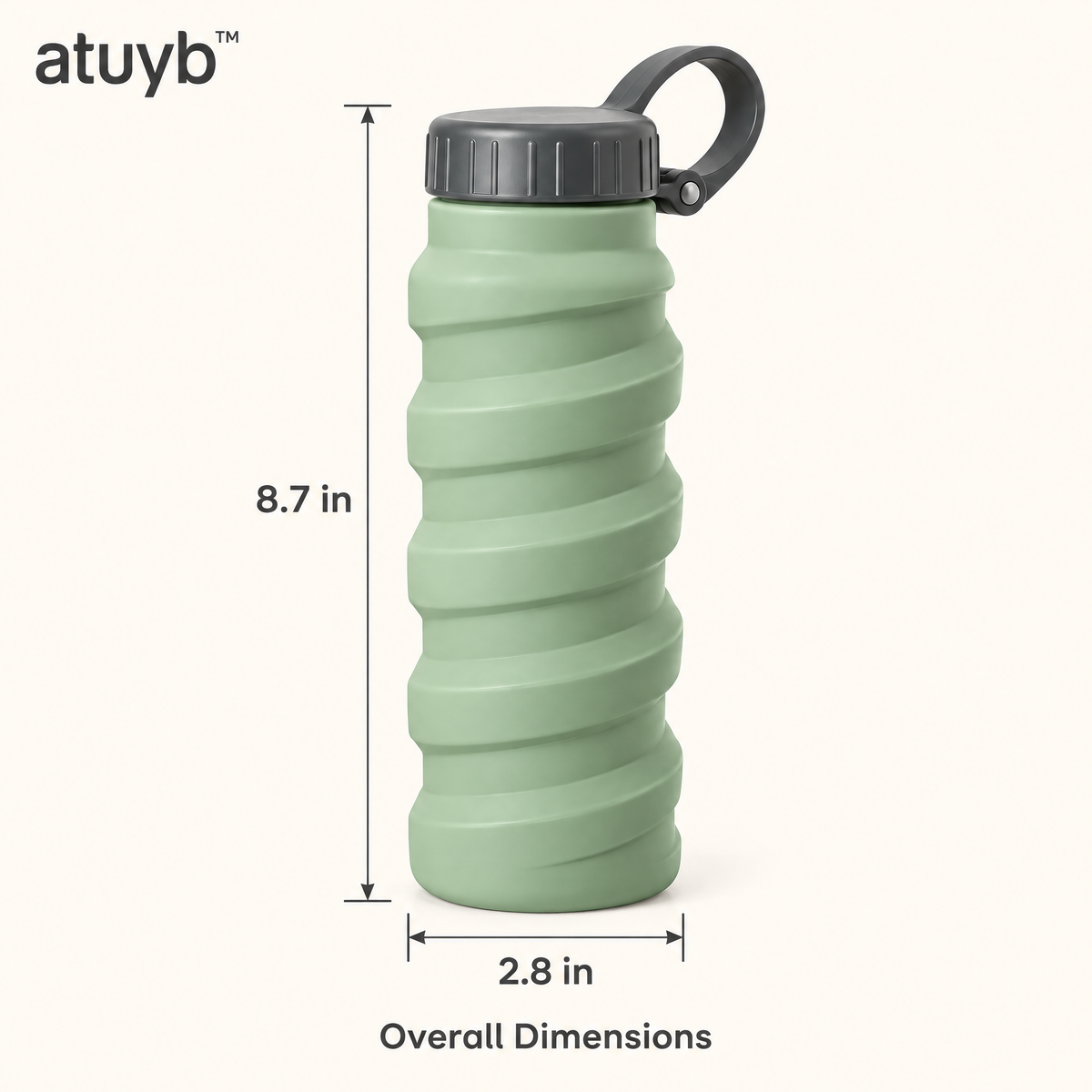 atuyb™ Fold Travel Bottle dimensions image